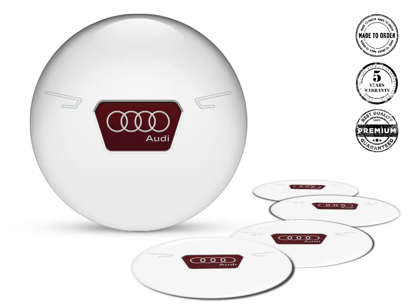 Audi Pegatinas de Rueda Estilo Emblemas de Cúpula Premium